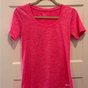 Nike Pink Fitted Short Sleeve T-Shirt
